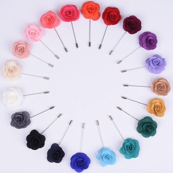 

1piece fashion men's brooch flower groom boutonniere handmade cloth rose wedding party prom man suit corsage pin brooch flower seiii, Black;gray