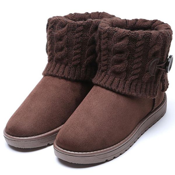 

2019 new women's boots winter warm snow boots mid calf women ladies girls thick plush flock women shoes, Black