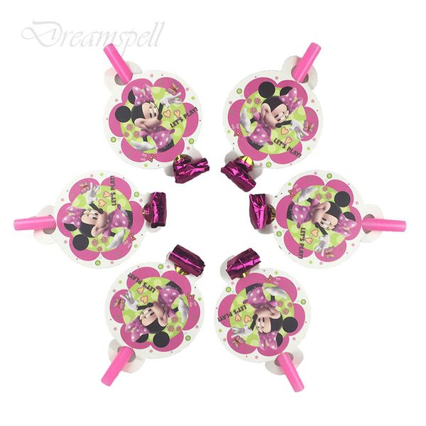 

6pcs/lot cartoon mouse theme whistles children party funny blowing dragon blowout baby kids birthday party decor supplies
