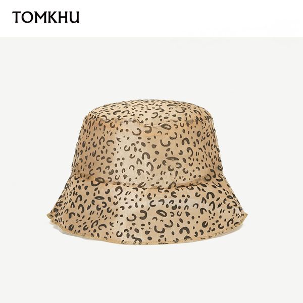 

tomkhu new lace leopard print bucket hat fisherman outdoor travel sun cap hats for women summer holiday quality hats, Blue;gray