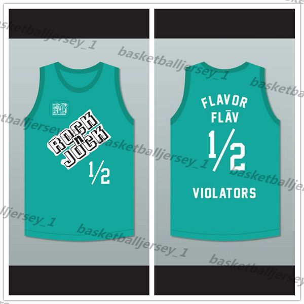 

custom made flavor flav 1-2 violators basketball jersey 3rd annual rock n' jock b-ball jam 1993-1 man youth size s-5xl any name number, Black;red