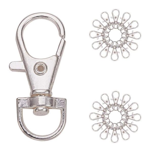 

50pcs aluminum alloy swivel lobster claw clasps snap hook 35x13mm silver