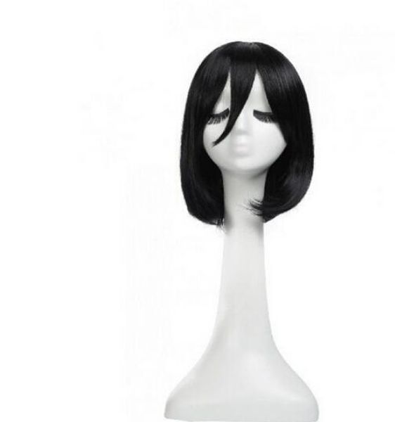 

+ attack on titan cospaly wig mikasa ackerman costume hair black, Black;brown