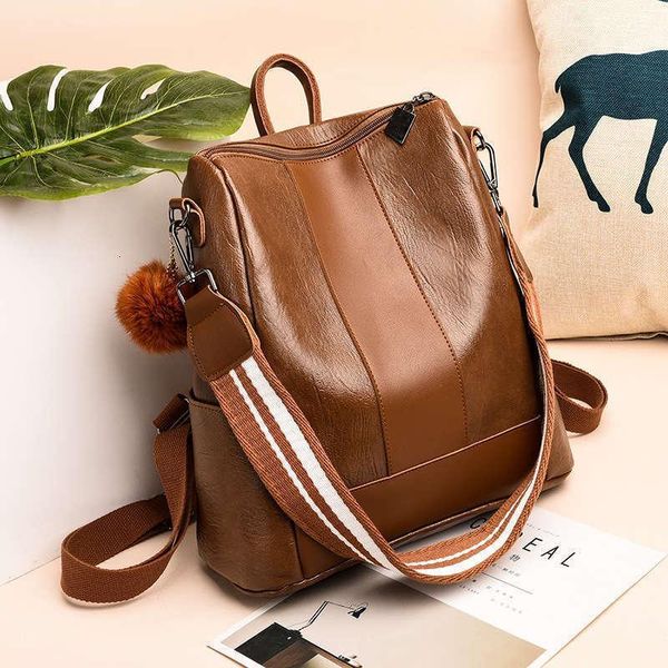 

anti theft backpack women's fashion leisure simple large capacity school bag fashion women's soft pu leather travel backpack