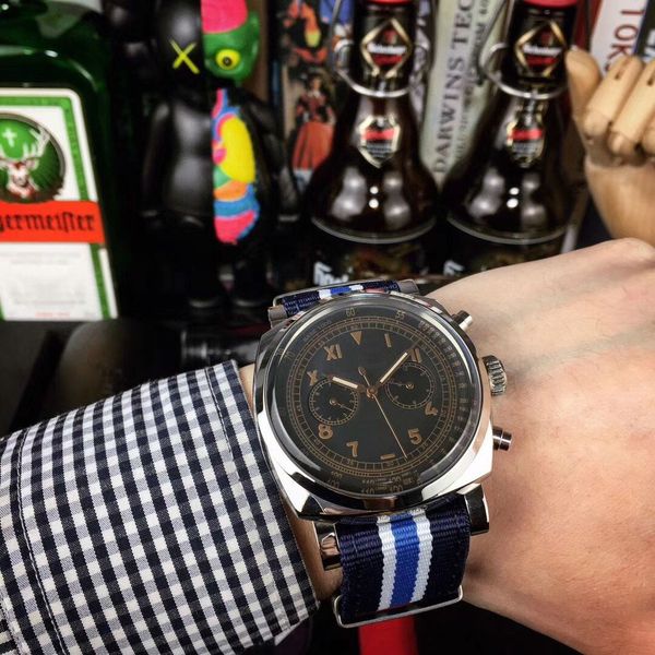 

pam 1940 leather watches for man automatic pam 1940 3 colors wristwatches 47mm, Slivery;brown