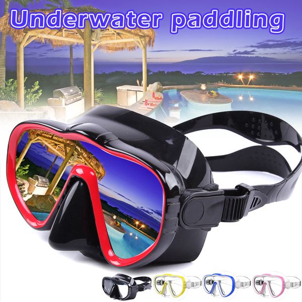

swimming goggles crystal clear wide view diving glasses snorkel mask kh889