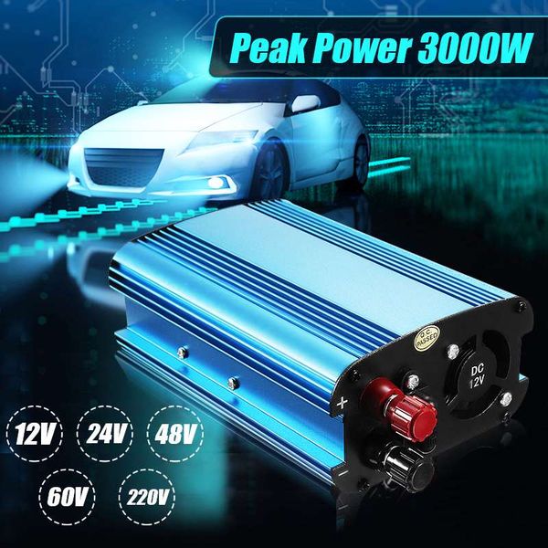 

kroak car inverter 3000w dc 12/24/48/60v to 220v solar power inverter converter for road trips vacations outdoors car truck