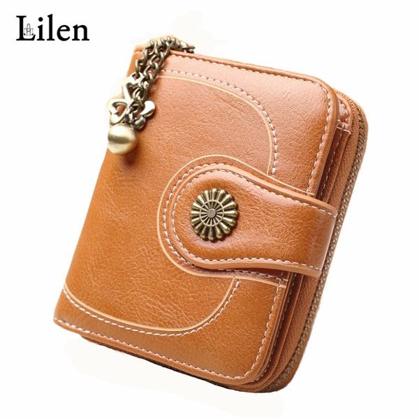 

lilen oil wax pu coin purse short three-fold coin bag women clutch bags card small size quality simple wallets, Red;black
