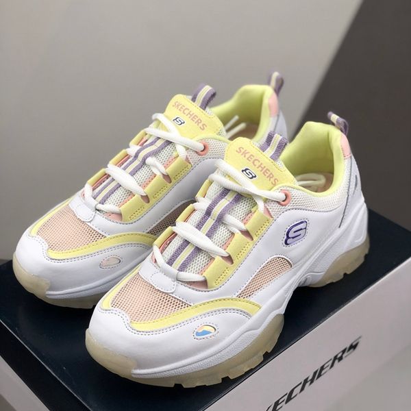 

2020 skechers конструкторы спорт низкие старые папа женская обувь для девочек дышащая фиолетовый розовый белый кроссовки спортивные кроссовк, Black