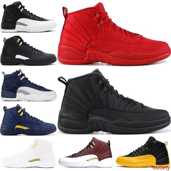 

new 12s winterized wntr gym red michigan mens basketball shoes the master flu game taxi 12 men sport sneakers designer trainers shoe us 7-13