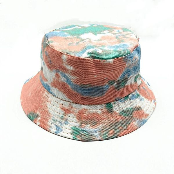 

girls boys orange tie dyed fisherman hat summer spring sun protective hat women men washed cotton twill tie dye bucket, Blue;gray