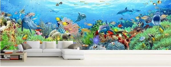 

custom 3d wall murals wallpaper wall painting stereoscopic the highest clear seabed world in the country 3d living room tv backdrop mural