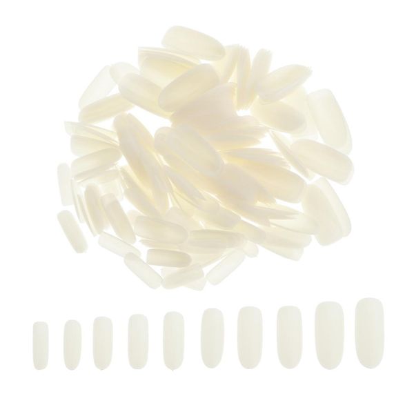 

500x white clear natural french acrylic false nails tips, Black