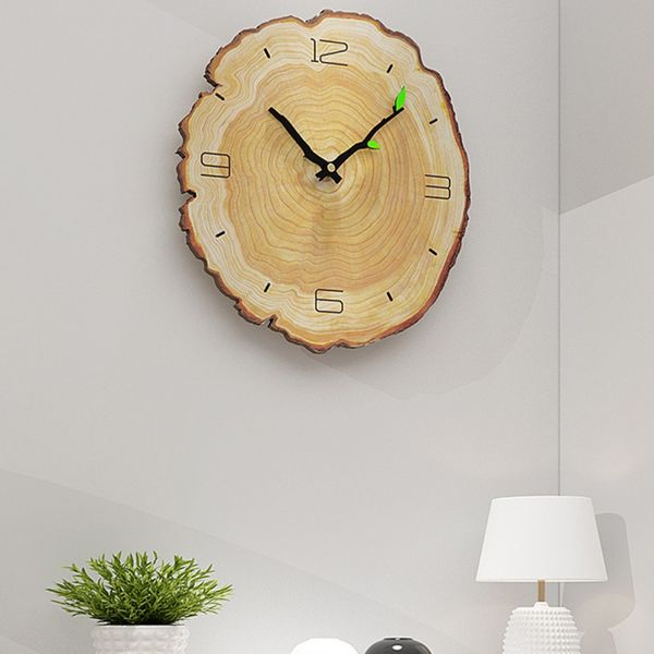 

household wall clock quartz 3d kitchen clocks simple wood grain stickers 12 inch wall clock home letter home decor