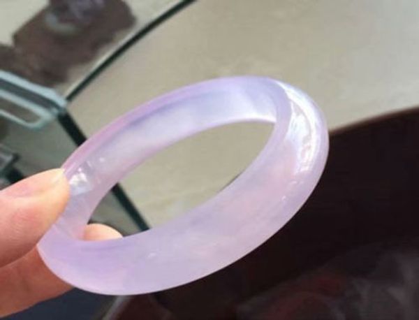 

last one genuine natural purple jade bangle bracelet big size 68 mm +box, Black