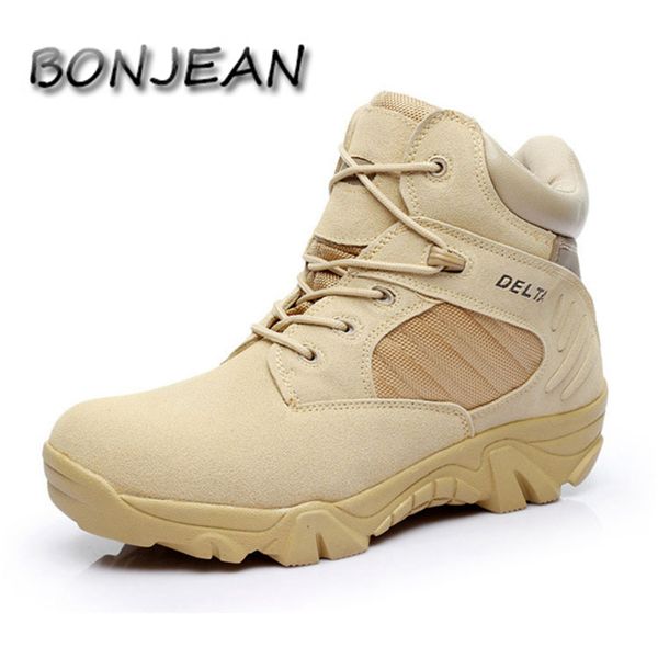 

autumn winter men boots genuine cow leather waterproof tactical desert combat ankle boot men's army work shoes bottes