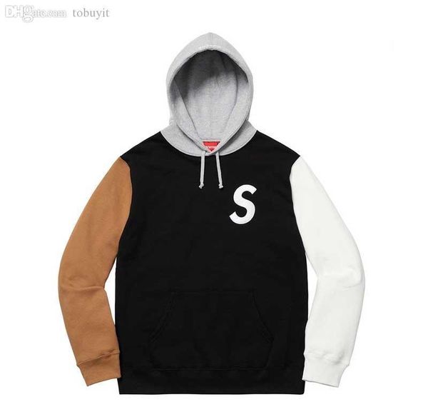 

2020designer men hoodie box logo sweatshirt mens hoodies sup luxury clothing long sleeved youth movements brand streetwear2020, Black