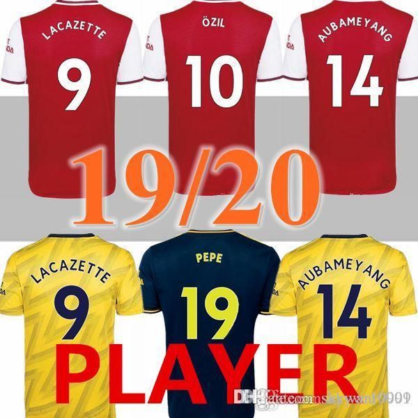 

player 2019 2020 football arsen david luiz a u b a m e y a n g  soccer jersey 19 20 tierney camisetas de futbol football shirt soccer, Black;yellow