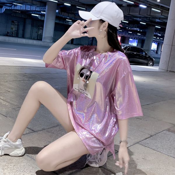 

be missing bow wind hong kong flavor heavy nail pearl sparkling short sleeve t pity woman candy color easy will edition jacket, White;black