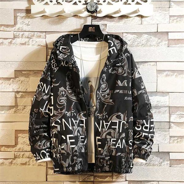 

brand men jacket casual hooded floral bomber jackets men women hip hop slim flower pilot male spring coat windbreaker streetwear, Black;brown