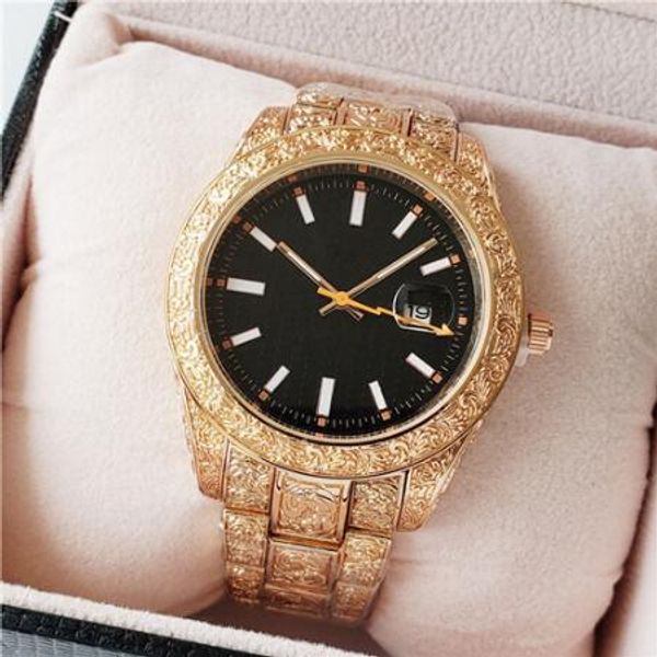 

luxury men's women's quartz watches flower carving quartz watch women's men's brand name watch ladies stainless steel me, Slivery;brown