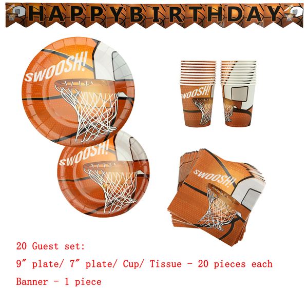 

81pcs set unicorn basketball game themed party supplies set, disposable tableware birthday party decoration