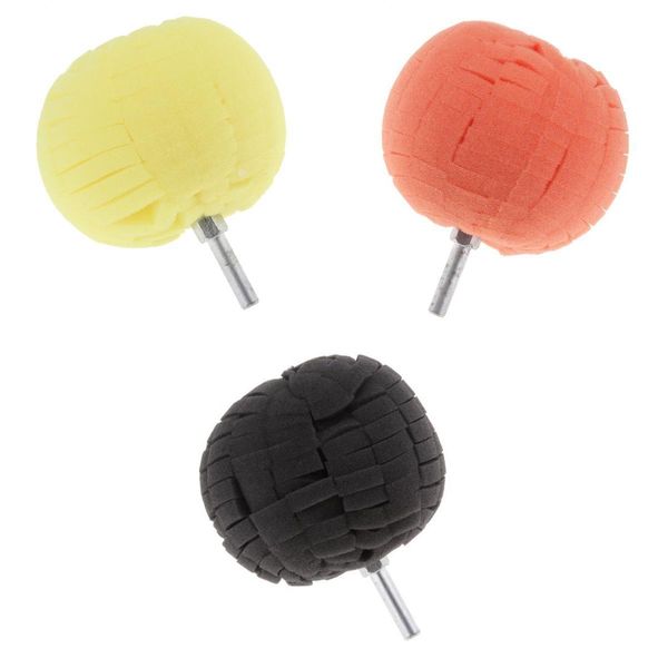 

3 sponge drill round polishing foam pads buffing balls car wheel polishing