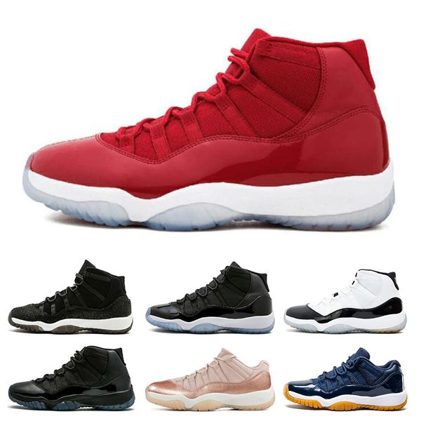 

11 11s mens basketball shoes concord 45 cap and gown legend blue platinum tint gym red xi men sport shoes