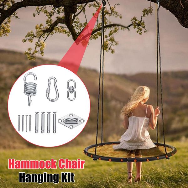 2019 Stainless Steel Hammock Chair Hanging Kit Spring Rotating