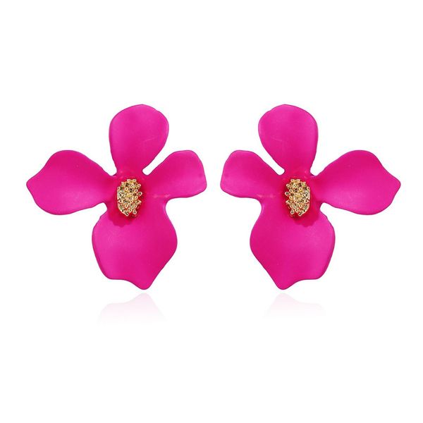 

colorful flower stud earrings for women brincos fashion resin stud earring female party gifts mix colors hz, Golden;silver