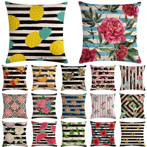 

ананас flamingo диван декоративные подушки крышки подушки наволочки льняные 45 * 45 подушка home decor pillowcover 40604