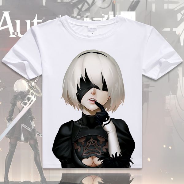 

2019 новый nier automata косплей футболка с коротким рукавом о-образным вырезом футболка для женщин / мужчин летняя одежда хлопок топ тройни, White