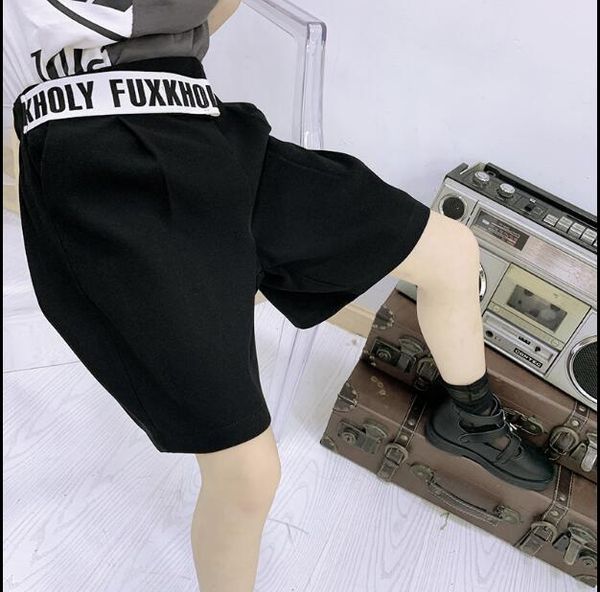 

2020 new wholesale girls shorts cotton summer fashion girls shorts 4-10 t f318, Black