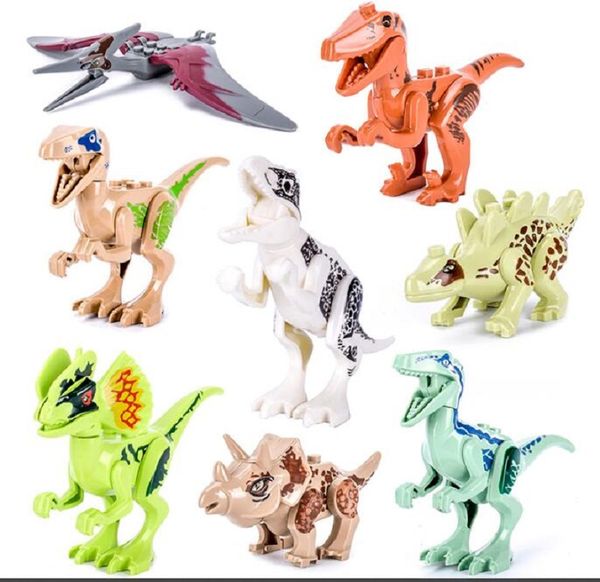 

мини цифры jurassic park блоки динозавр 12 8 шт / коробка velociraptor tyrannosaurus rex строительные блоки наборы детские игрушки кирпичи п