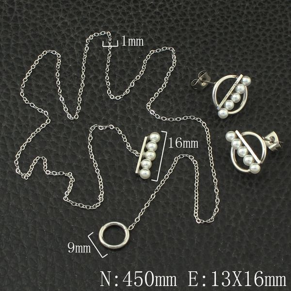 

silver color stainless steel jewelry 45cm necklace stud earrings sets supernova sales for women sbjzbpbf