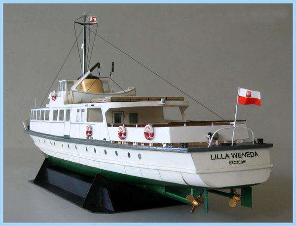 

diy paper model 1:100 polish coast ferry ship lilla weneda assemble hand work 3d puzzle game kids toy y200428