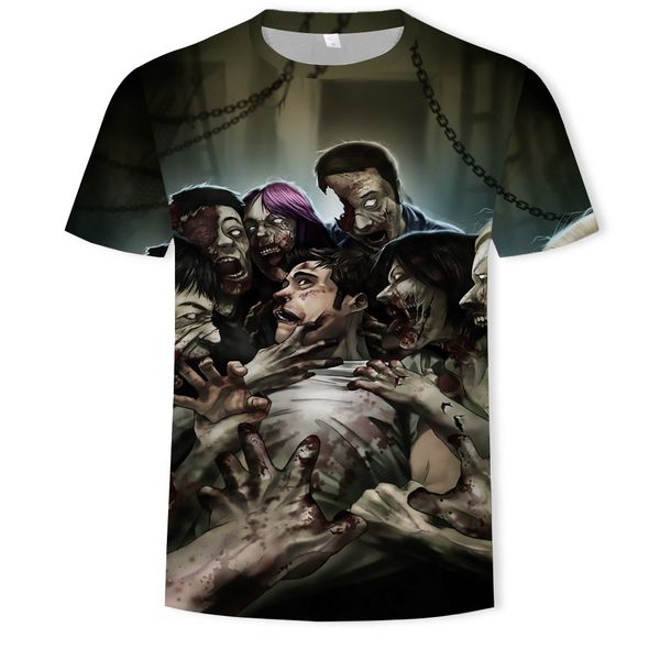 

mens designer jiang shi 3d digital printed t-shirt loose short sleeves, White;black