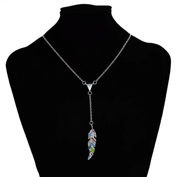 

турецкое золото серебро листьев перо заявление ожерелье горный хрусталь звено цепи серьги свадебные свадебные летние украшения, Slivery;golden