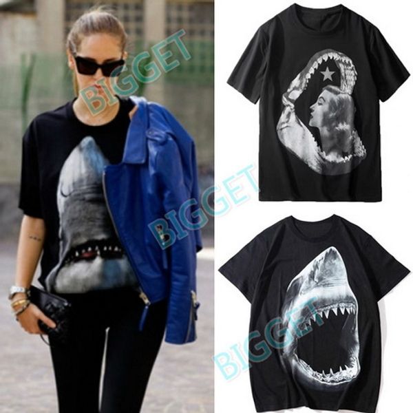 

print casual designer t women black shark fashion girls shirt cotton lady tee crew-neck fit ekabj