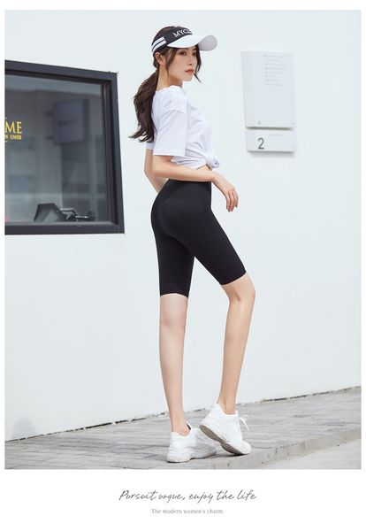 

women's summer yoga shorts elasticity sport yoga shorts pants quick drying breath cycling running trouser gym fitnessshorts, Black