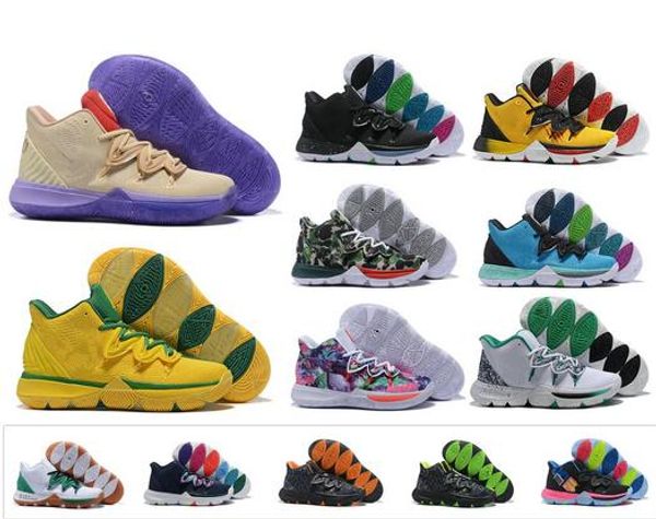 

2019 new mens kyrie v basketball shoes irving 5s black magic egyptian pharaoh camouflage 5 zoom sport training sneakers high ankle us 7-12