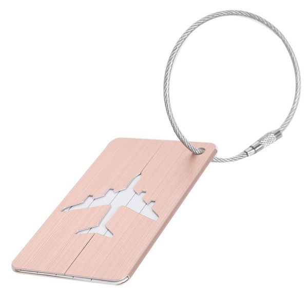 

new aluminium travel luggage baggage tag suitcase identity address name labels(rosegolden, Black
