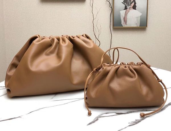 

new arrival 38cm big size real leather luxury it cloud bag elegant shoulder bag fashion clutch bags woman handbag girlfriend gift 7 stars