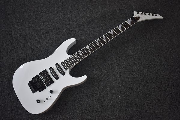 

factory custom white electric guitar with black hardware,rosewood fretboard,white pearl fret inlay,can be customized