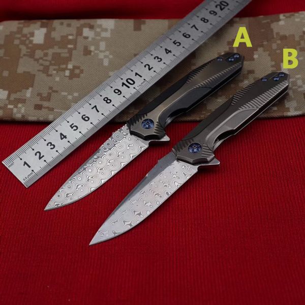 

BM высокого качества Дамаск Tactical Складной нож TC4 Titanium ручка сплава Подшипник Quick Open Открытый Охота Кемпинг EDC нож выживания