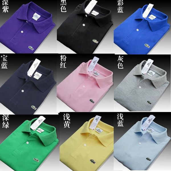 

Оптовая Высокое качество Крокодилы Polo Shirt Men Твердая хлопка с коротким рукавом летние поло Homme футболки мужские рубашки Поло Poloshirt WME013