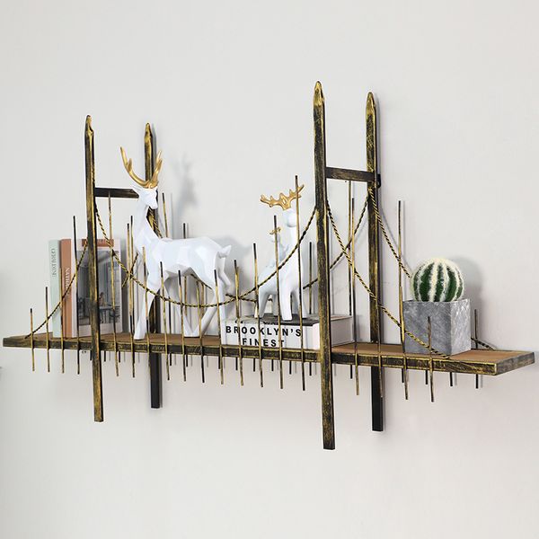 

american country retro new york bridge wall hanging iron bridge shelf villa home decorations vintage wall shelves pgraphy