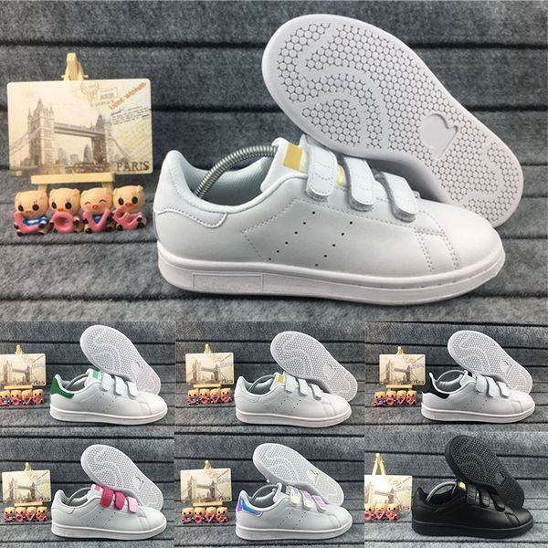 

2019 Lovers Stan Smith Men Women Flats Shoes High Quality Fashion Hook Loop Buckle Scarpe traffic light Pink Casual Leather Sport Sneakers