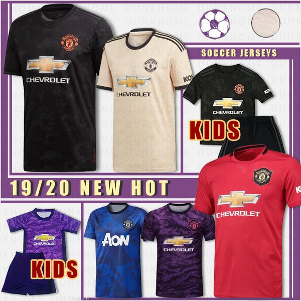 

2020 new pogba fc manchester soccer jerseys 2019 2020 lukaku martial alexis rashford mata rashford men kids women football shirt, Black;yellow