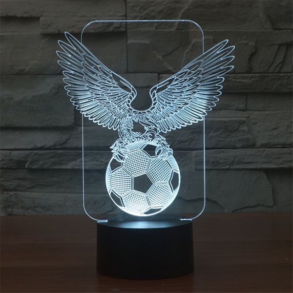 

3d led night lamp touch sensor football eagle shaped 3d night light for gift 7 color changing lighting lamp luminaire avize